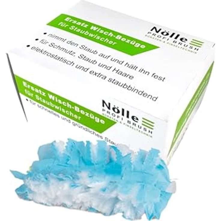 Nölle Profi Brush 283020 Ersatzwischbezüge für Staubwedel, 20 Stück, Mikrofasern, waschmaschinenfest, für empfindliche Oberflächen