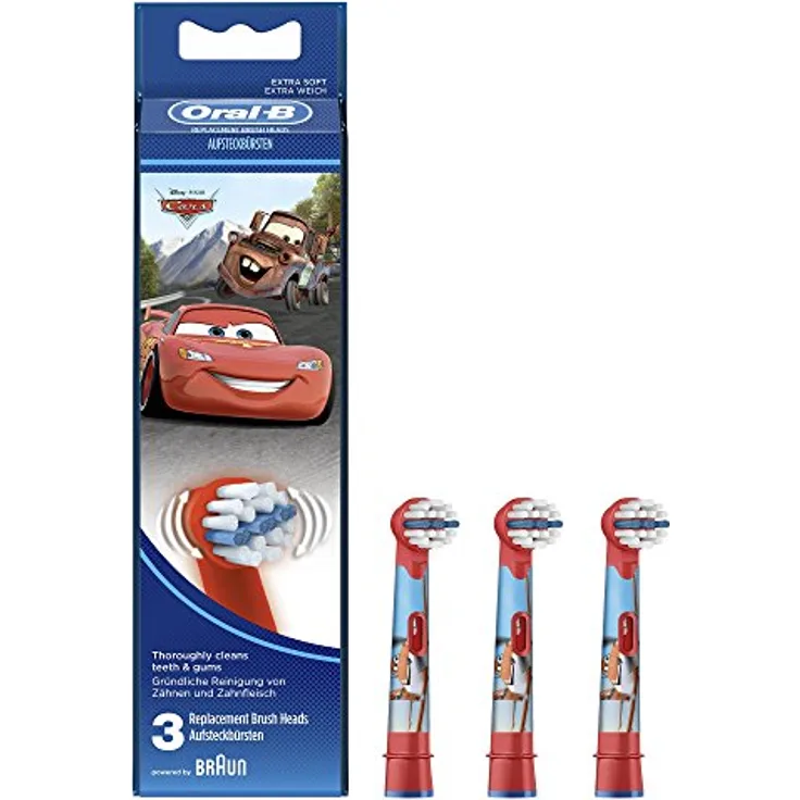 Oral-B Ersatzbürsten für Kinder, 3 Stück, mit Disney-Charakteren, zufällige Auswahl