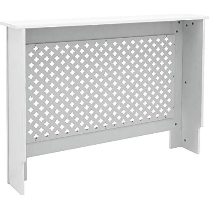 ECD Germany Heizkörperverkleidung mit Wabenmuster 112x19x82 cm Weiß aus MDF lackiert - Stillvolle Landhaus-Optik für Schlafzimmer und Wohnzimmer – Bild 3