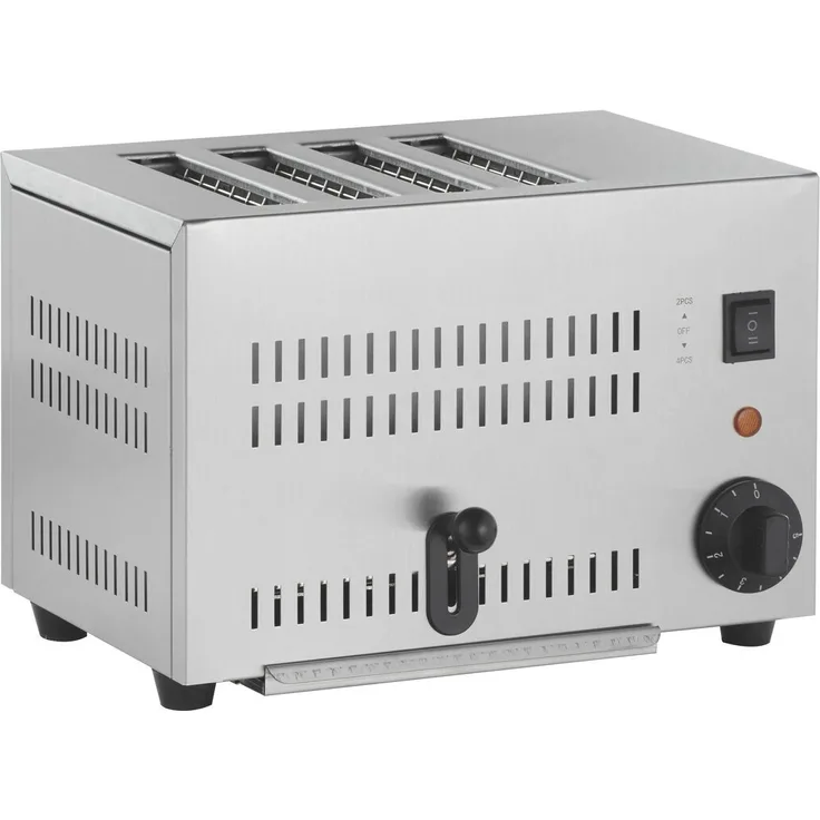 GastroHero Tunnel-Toaster, Toaster mit 4 Schlitzen, 1850 W, Edelstahl AISI 430, variable Bräunungskontrolle