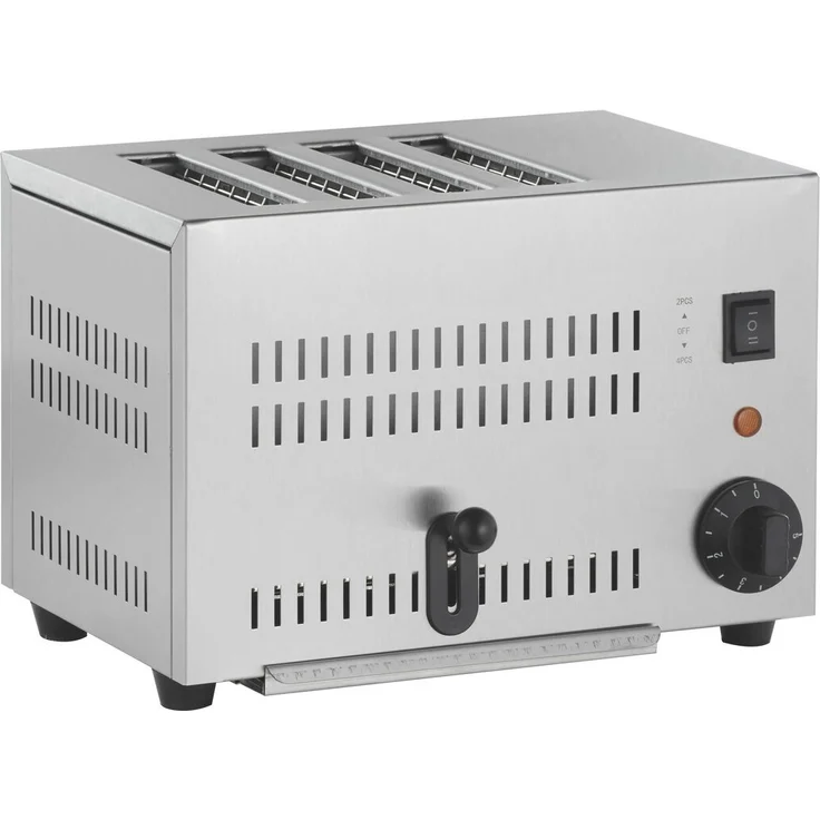 GastroHero Tunnel-Toaster, Toaster mit 4 Schlitzen, 1850 W, Edelstahl AISI 430, variable Bräunungskontrolle