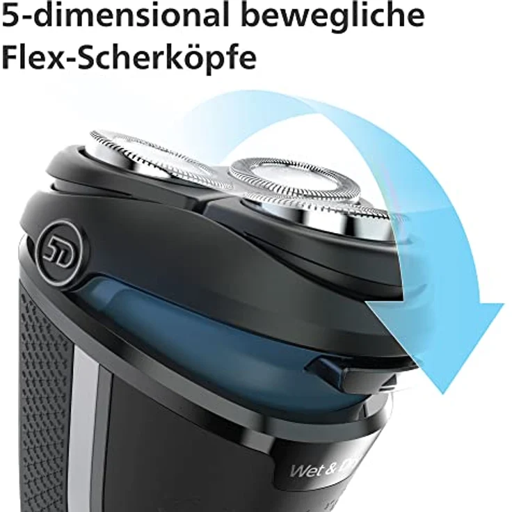 Philips Shaver Series 3000 - Elektrischer Nass- und Trockenrasierer für Herren mit ausklappbarem Trimmer und Reisetasche (Modell S3230/52) – Bild 4