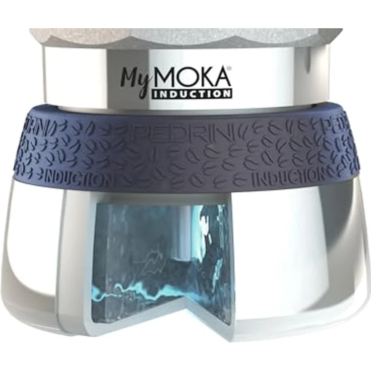 Pedrini MyMoka Induction Espressokocher, Nachtblau, für Induktion, 6 Tassen, mit Silikonband und Verbrühungsschutz – Bild 4