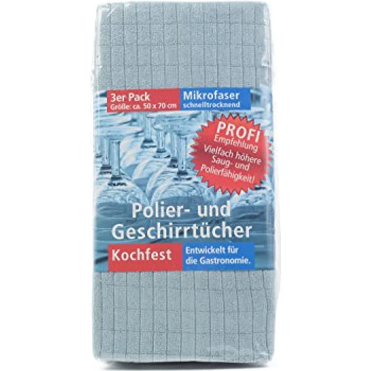 Gözze - Geschirrtuch-Set, 3-teilig, Mikrofaser-Poliertuch, 50 x 70 cm - Aqua – Bild 4