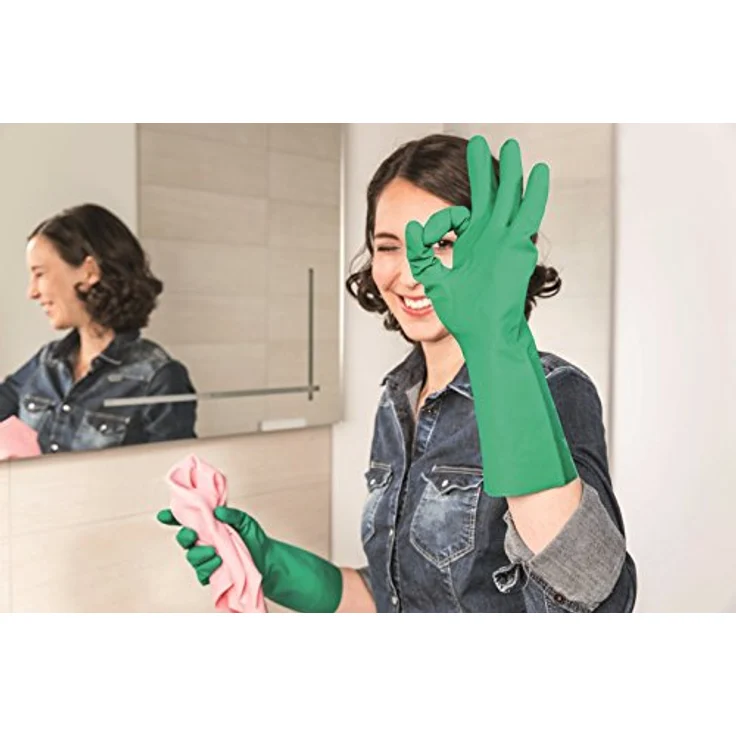 Vileda Dermo Plus-Sanft & Schonend Gummihandschuhe, latexfrei, idealer Tragekomfort, Größe L, 1 Paar – Bild 5