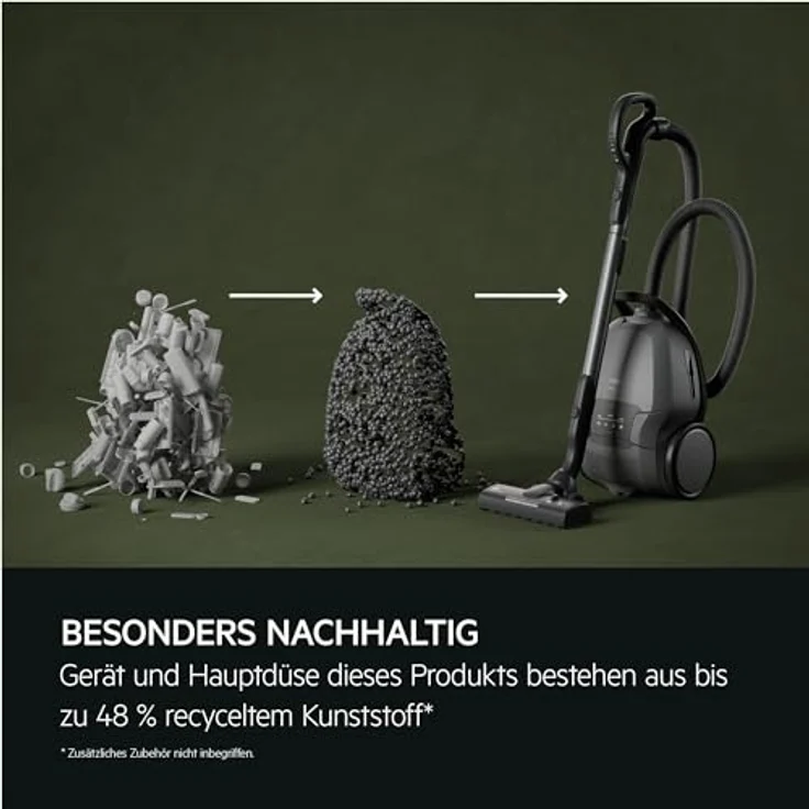 AEG ANIMAL 8000 AB81A2DG Staubsauger mit Beutel/hohe Saugleistung/Intelligenter Auto-Modus/48% Recyclingkunststoff/Pet XL Turbodüse/3in1 Multidüse/12 m Kabel/HEPA-Filtration/LED-Licht, grün – Bild 5