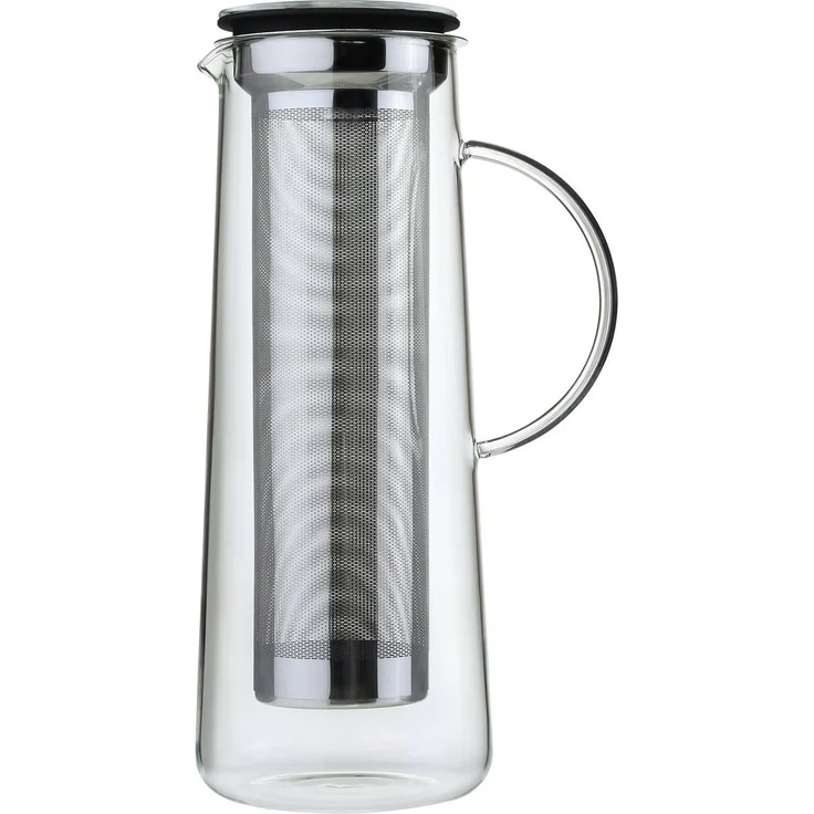ZASSENHAUS Kaffeebereiter Aroma Brew 1L, mit mikrofeinem Edelstahlfilter, hitzebeständigem Borosilikatglas, Silikon Griff, 8 Tassen – Bild 1