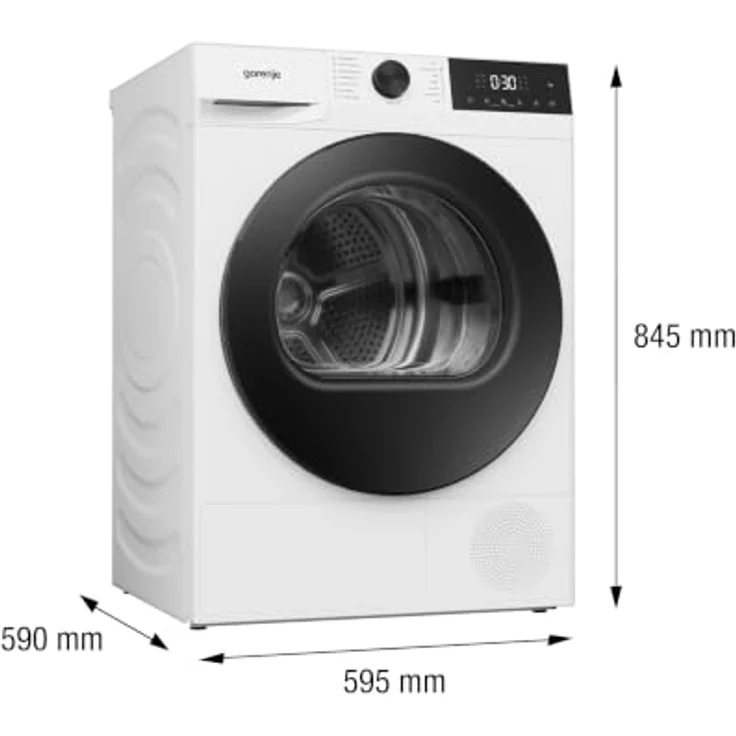 GORENJE D5G2P9CP Wärmepumpentrockner, 9 kg, energieeffizient mit Knitterschutz und TwinAir-Technologie, Weiß – Bild 2