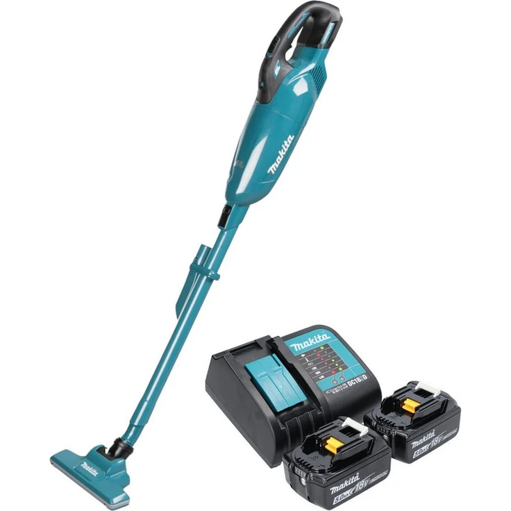Makita DCL 283 F Akku-Handstaubsauger, 18 V, 0,73 l, Brushless, inkl. 2x 5,0 Ah Akkus & Ladegerät