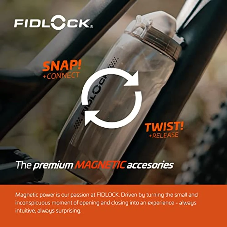 Fidlock Trinkflasche Set Twist 590ml, BPA-freies Polypropylen, ergonomisches Design, mit magnet-mechanischem Haltersystem – Bild 6
