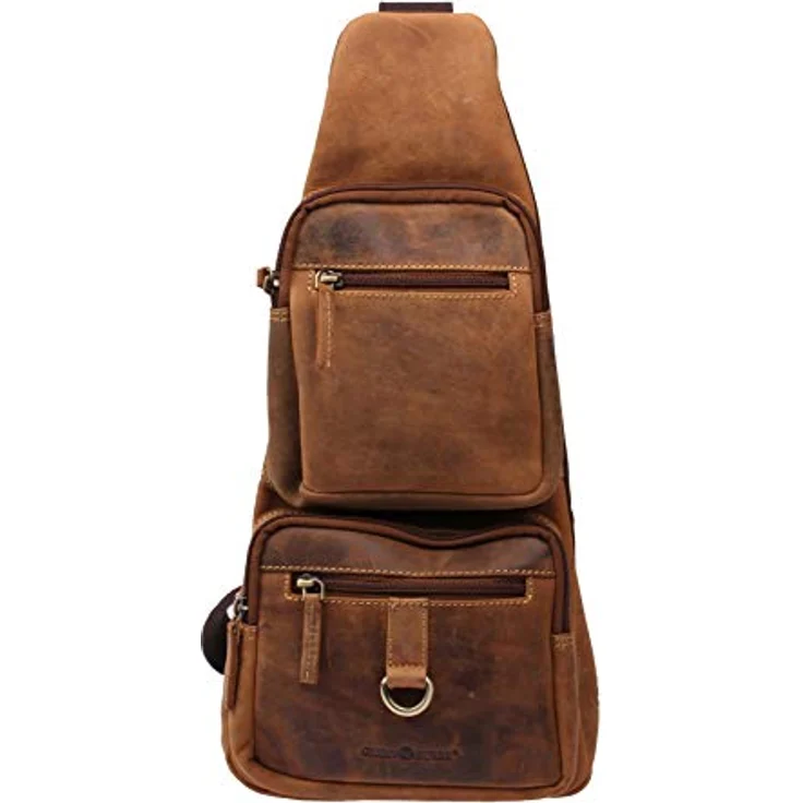 Greenburry Vintage Umhängetasche Leder, 20 cm, braun, 100% Leder – Bild 6