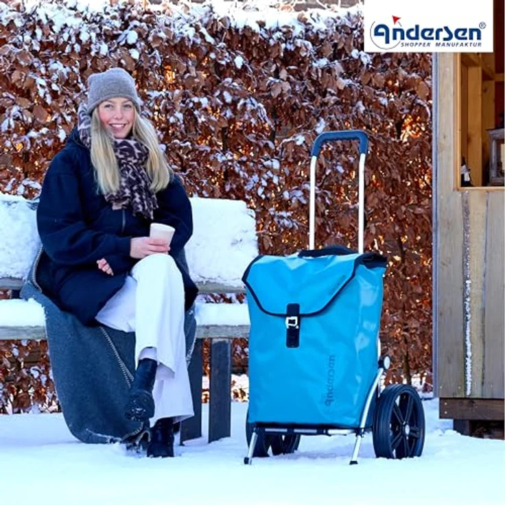 Andersen Shopper Royal Shopper Ortlieb, Einkaufstrolley aus 100% Polyester, 65 cm, petrol – Bild 6