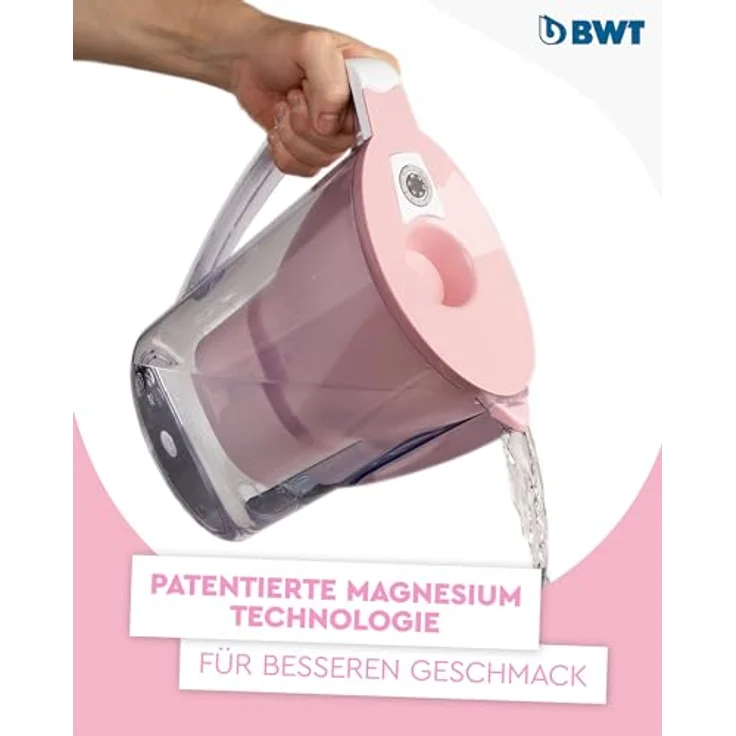 BWT Wasserfilter AQUAlizer Home | Rosa | inkl 1 Magnesium Filterkartusche | Wasserfilter Trinkwasser | Für Speisen & Getränke | Filtert Kalk, Chlor, Blei & Kupfer – Bild 3