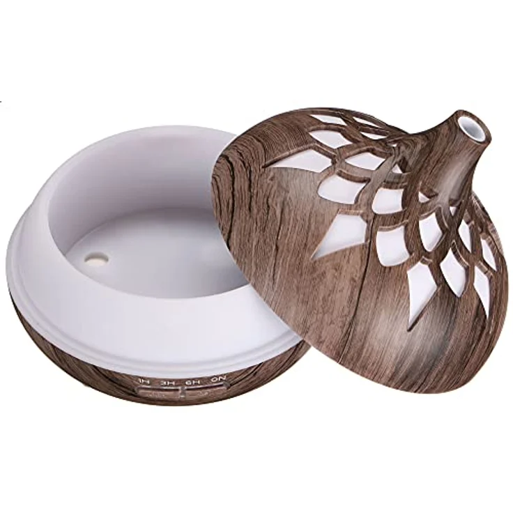 Sixtol Aroma Diffusor Palm grau Holz 500ml, Design elektrischer Luftbefeuchter – Bild 5