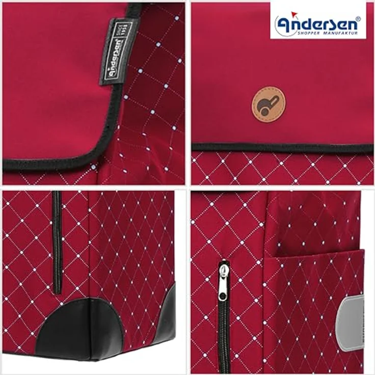 ANDERSEN Einkaufstrolley - Alu Star Shopper Sofia rot 43 L einkaufen, groß, Hackenporsche, Aluminium, höhenverstellbar, Räder abnehmbar – Bild 5
