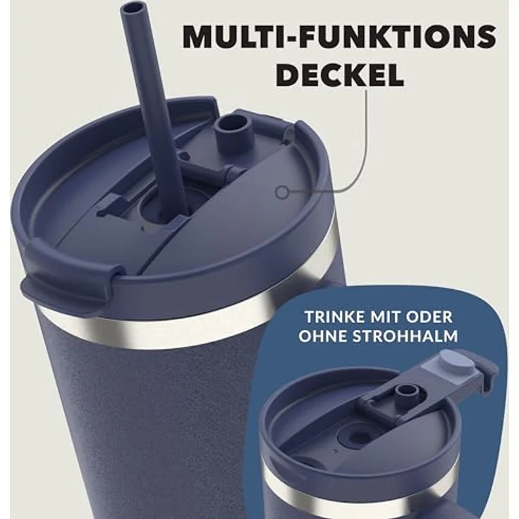 Contigo Streeterville 1200 ml Thermosflasche, isolierte Edelstahl-Trinkflasche mit Henkel und Strohhalm, hält Getränke bis zu 29 Stunden kalt, BPA-frei, spülmaschinenfest – Bild 3