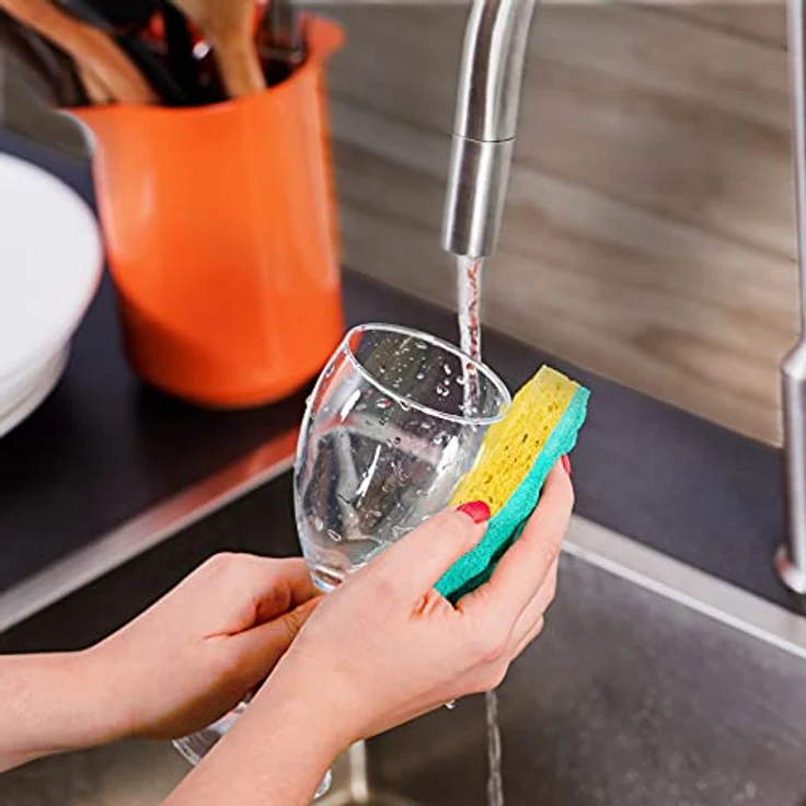 Vileda Glitzi Always Clean 2 Schleifschwämme, Gelb/Grün – Bild 4