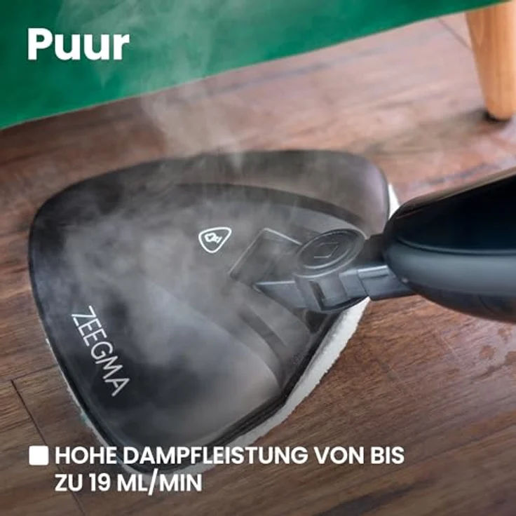 ZEEGMA DRADEN Tragbarer Dampfreiniger 0,35 l Schwarz 1000 W, einsatzbereit in 25 Sekunden, 7 verschiedene Aufsätze, 2 Wasserfilter, 5m Kabellänge – Bild 8