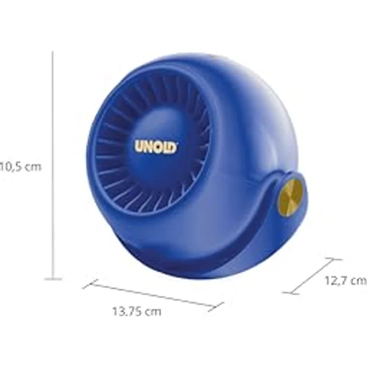 Unold Breezy Bowl Handventilator, kabelloser Akku mit 3 Geschwindigkeitsstufen, kompakt für unterwegs, 180° neigbar – Bild 2