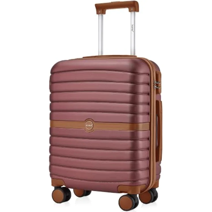 KONO Handgepäck Koffer 55x40x20cm für Ryanair, leichte ABS+PC Hartschale, rot, mit sichertem 3-stelligem Kombinationsschloss – Bild 1