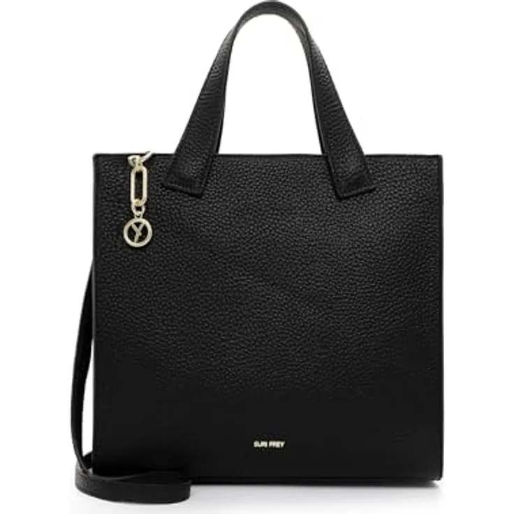 SURI FREY Shopper SFY Gwenny, Damenhandtasche in Echtleder-Optik mit Reißverschluss, schwarz