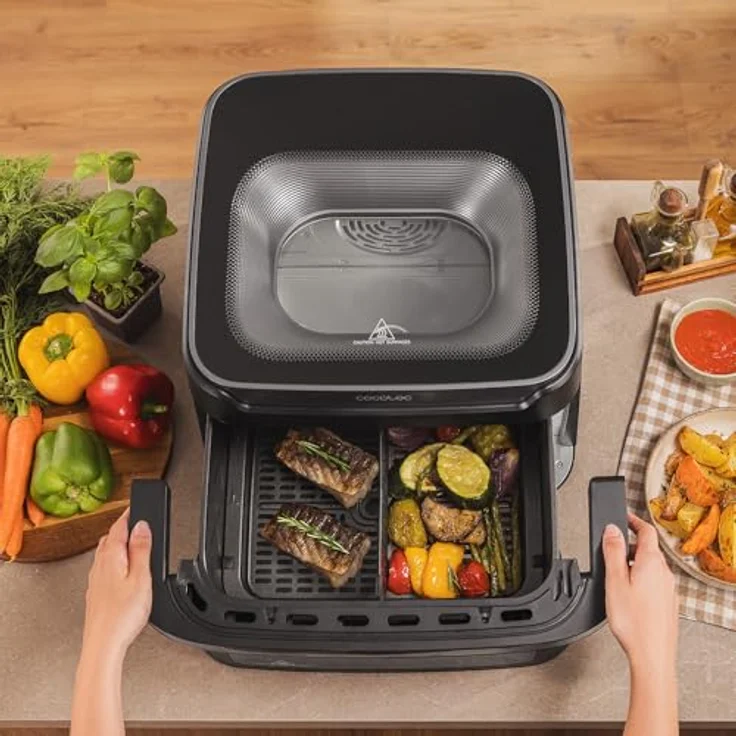 Cecotec Air Fryer Cecofry Advance 10000 Full Vision, Heißluftfritteuse mit 10 Litern Kapazität, 2200 W Leistung und 12 automatischen Menüs – Bild 4