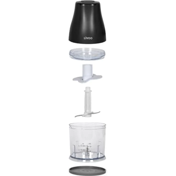 Livoo Zerkleinerer DOP244N, 300 ml, 400 W mit Turbo-Funktion, 2-in-1-Basis, Schwarz – Bild 2
