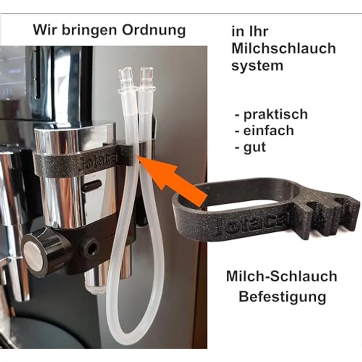 Milchschlauch Befestigung kompatibel mit Jura Kaffeevollautomaten (E8 S8 S80 WE8 ab BJ 2019, Galaxy Schwarz) – Bild 3