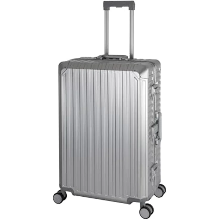 Travelhouse Tokyo Alu Reisekoffer Silber L-72cm Hartschalenkoffer Reisetrolley Suitecase Trolley 2X TSA Zahlenschloss 4 Doppelräder 360° Rollen Vol. 83,5L - Leichtgewichtiger Aluminiumkoffer mit noiseless Funktion – Bild 1
