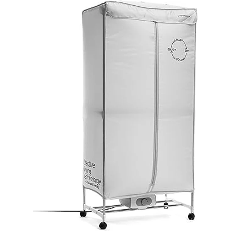 InnovaGoods Tragbarer elektrischer Wäschetrockner mit 2 Höhen Dupledry 1200 W, Antibakteriell, Timer, tragbar, weiß – Bild 1