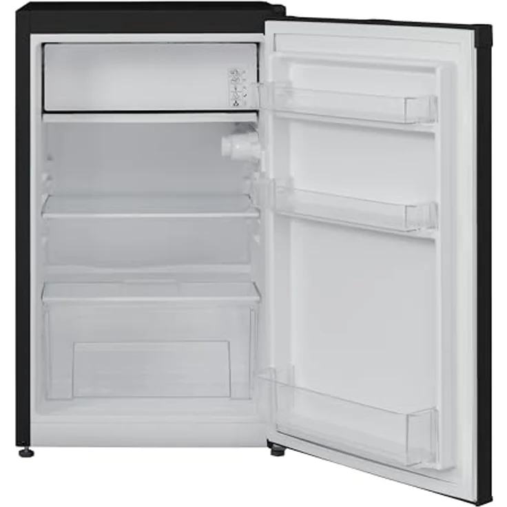 TELEFUNKEN Kühlschrank mit Gefrierfach/Eiswürfelfach | Freistehend | 89 Liter Nutzinhalt | Kühlschrank klein mit Gemüsefach | LED-Beleuchtung | Türanschlag wechselbar | CF-33-101-B2 schwarz – Bild 2