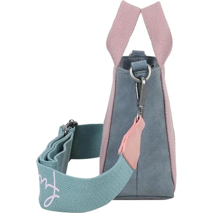 Fritzi aus Preußen Bini Schultertasche, 20 cm, blaue Damen Handtasche aus robustem Polyurethan mit abnehmbarem Umhängeriemen – Bild 6