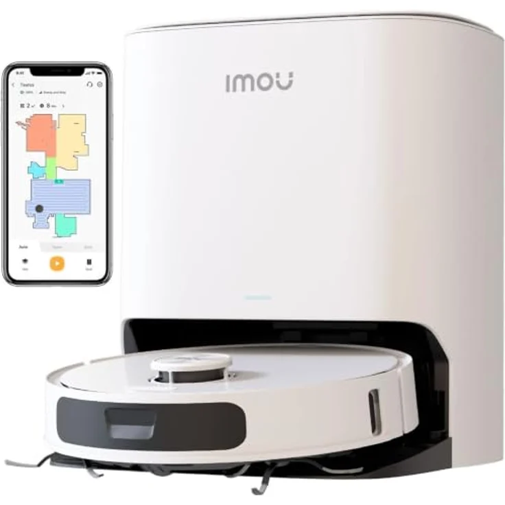 "Imou Nass-Trocken-Saugroboter RV3 2-in-1 Roboter Staubsauger mit Wischfunktion und Reinigungsstation, inkl. ausziehbarem Mopp, IMOU-SENSE KI-Algorithmus, extrastarke 8500 Pa Saugkraft, leistungsstarker 6400 mAh Akku, LIDAR-Mapping, automatische Teppicherkennung" – Bild 1