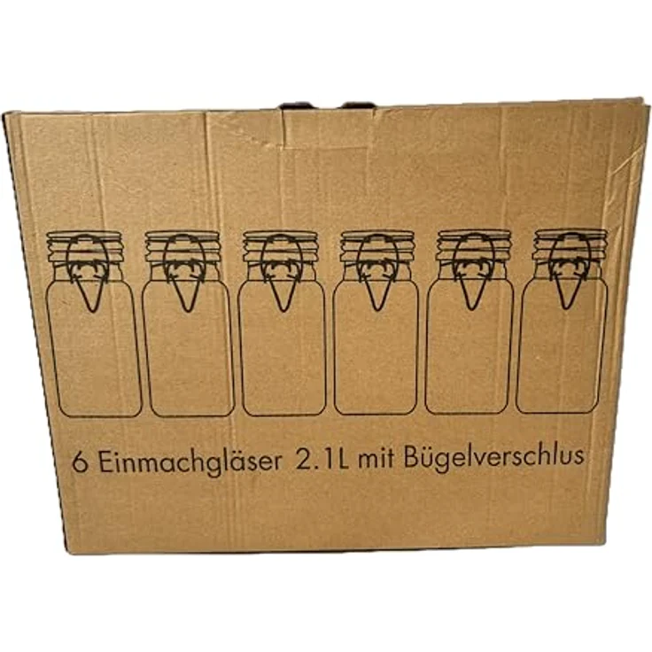 6 Einmachgläser 2 Liter mit Bügelverschluss 10 Etiketten Stift 6x Dichtung Vorratsglas Vorratsdose – Bild 2