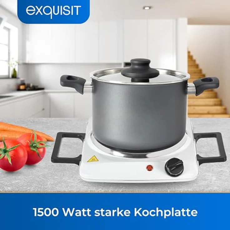 Exquisit Kochplatte KP 3102 we | Massekochfeld | 1 Platte | Leistung 1500 Watt | weiß – Bild 3