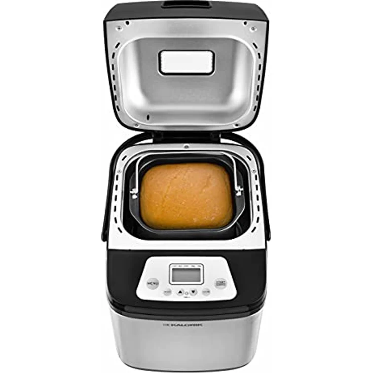 Kalorik TKG BBA 2001 Brotbackautomat, Kapazität ca. 500 g & 700 g, 19 digitale Programme, LCD-Display, 10 min Stromausfallspeicher, 15h Verzögerungstimer, Warmhaltefunktion, 500 Watt, Silber/Schwarz – Bild 3