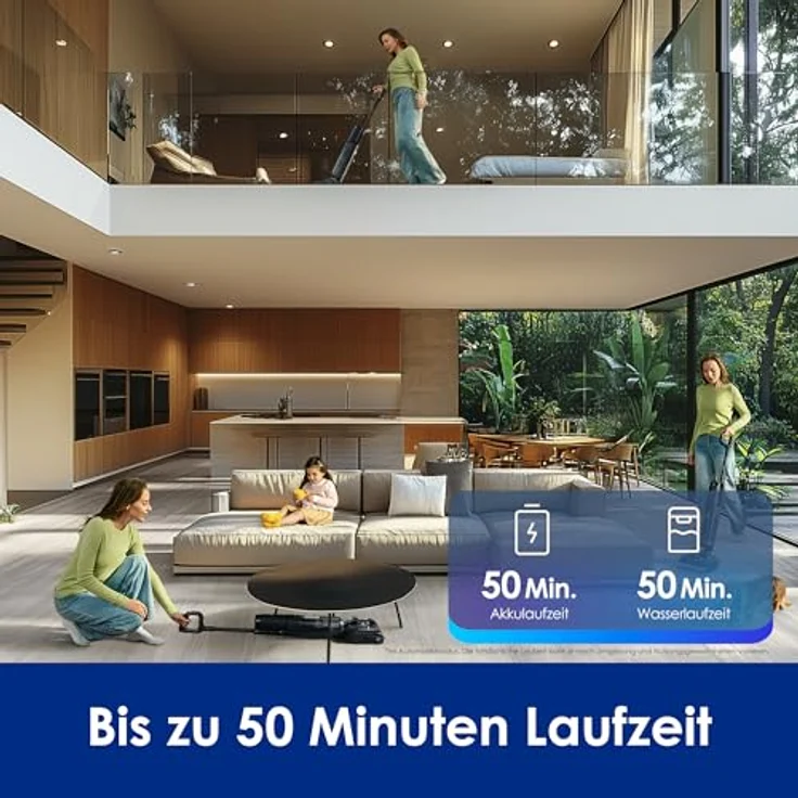 Tineco Floor ONE S7 Stretch Ultra, 180° Lay-Flat Nass-Trockensauger mit 50 Min Laufzeit, Flashdry-Selbstreinigung, DualBlock Anti-Tangle und Kantenreiniger – Bild 5