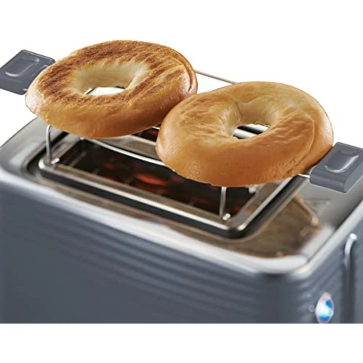 Russell Hobbs Toaster Inspire grau, 2 extra breite Toastschlitze, inkl. Brötchenaufsatz, 6 einstellbare Bräunungsstufen + Auftaufunktion, 1050W, Hochglanz-Kunststoff 24373-56 [Amazon Exklusiv] – Bild 6