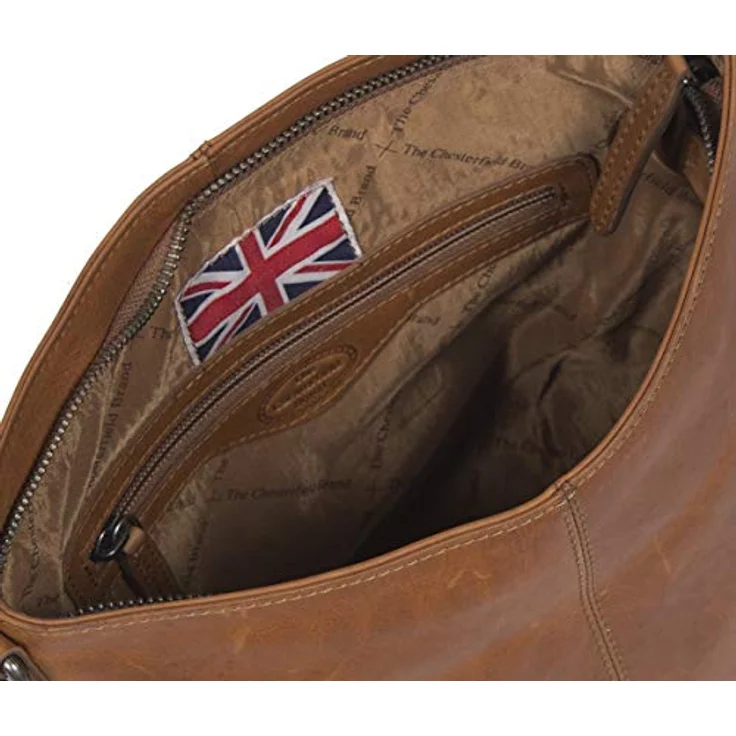 The Chesterfield Brand Wax Pull Up Jen Schultertasche, gewachstes Rindleder, 25 cm, hellbraun, Damen – Bild 4