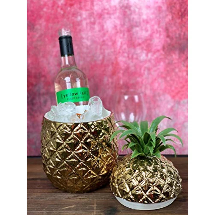Talking Tables Emporium Ananas-Keramikeiskübel, goldfarben, H 30 x B 16 cm – Bild 8