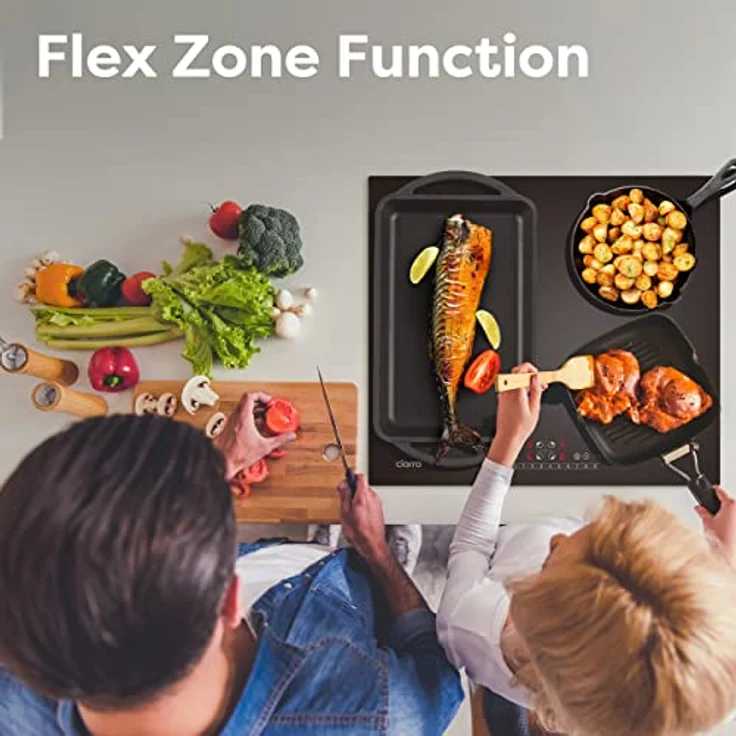 CIARRA CBBIH4BF Einbau Induktionskochfeld, 4 Zonen mit Flexzone Booster, Touch-Bedienung, 7200W – Bild 4