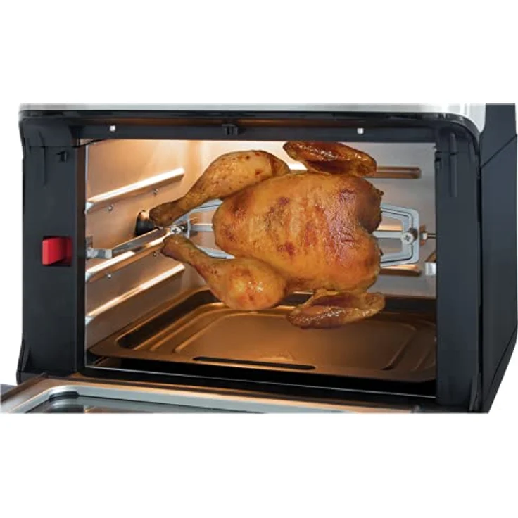 ProfiCook PC-FR 1200 H Heißluft-Fritteuse, 9 Automatikprogramme inkl. variabler Zeit und Temperatureinstellung, Kapazität: ca. 11 Liter, 4 Einschubhöhen für optimale Backergebisse, Edelstahl-schwarz – Bild 3