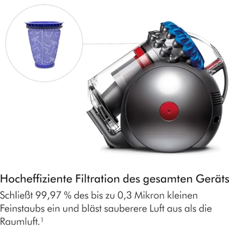 Dyson Big Ball Absolute 2 447250-01, Bodenstaubsauger mit hocheffizientem Filtersystem und Ball Technologie für leichtes Manövrieren – Bild 3