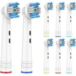 Perfekto24 Aufsteckbürsten Kompatibel für Oral B Zahnbürsten (8er Pack Weiß) - Zahnbürstenaufsätze mit rotierendem Impuls für eine effektive Plaque-Entfernung - Passt für Oral B Modelle (weiß 3)