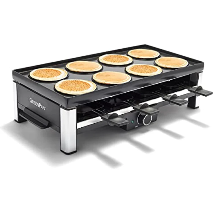 Greenpan Bistro Gourmetgrill, Tischgrill für 8 Personen mit abnehmbarer und umkehrbarer Platte, PFAS-frei, schwarz – Bild 11