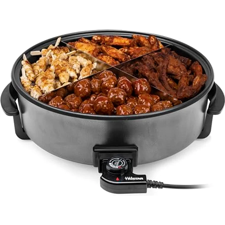 Tristar MultifunktionalePfanne - 7,5l, 40cm Durchmesser, Regelbarer Thermostat, Antihaftbeschichtung, 1500 Watt, PZ-9145 – Bild 5