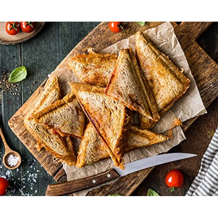 ROMMELSBACHER Sandwich Maker ST 1000 - extra tiefe Backmulden, für 2 American XL Sandwiches, Antihaftbeschichtung, Überlaufschutz, Rundum-Versiegelung, hohe Trennstege, platzsparende Aufbewahrung – Bild 4
