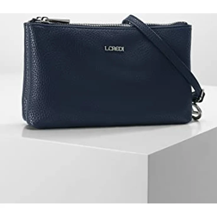 L.Credi Ella Umhängetasche, 14 cm, marineblau, 100% Polyurethan, 24 cm x 4 cm x 14 cm – Bild 6