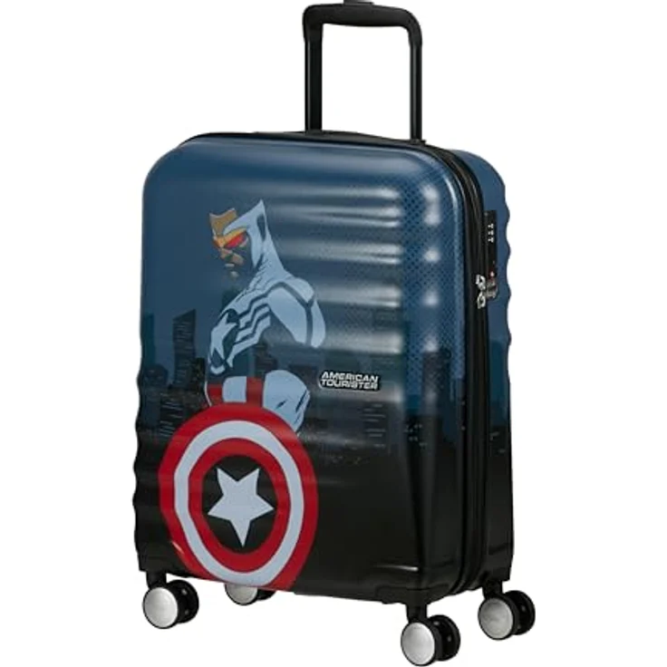 American Tourister Marvel Legends FL - Spinner S, Handgepäck, 55 cm, 36 L, Mehrfarbig (Captain America City) - Robuster Koffer mit recycelter Rpet-Innenausstattung – Bild 1