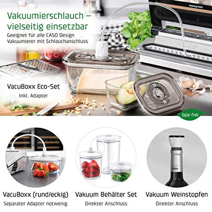 CASO Adapter&Pump-Set - Vakuumpumpe, Adapter für alle CASO Vakuumierer mit Behälterfunktion – Bild 2